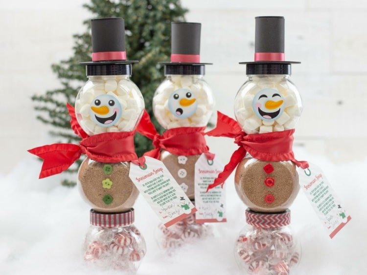 Polievka zo snehuliaka a nápady na balenie - snehuliaci z džemov