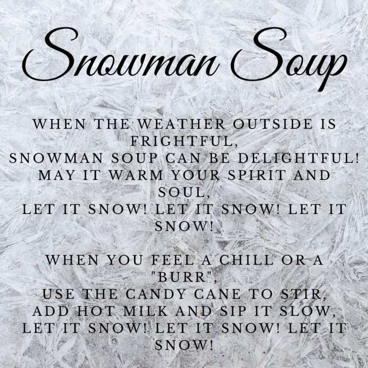 Polievka zo snehuliaka na rozdávanie na Vianoce