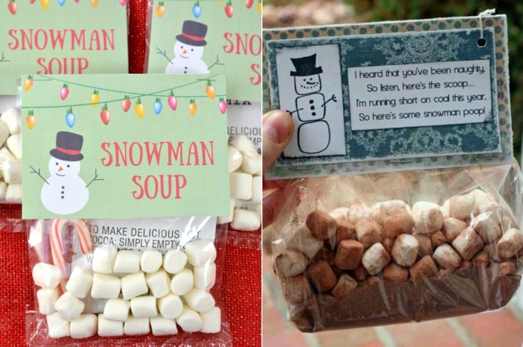 Recepty a prísady do snehovej polievky zabaľte oddelene alebo ich zmiešajte vo vrecku
