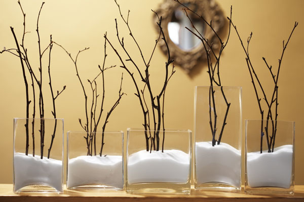 nápady na poslednú chvíľu vianočné dekorácie sklenené vázy soľné vetvičky vianočné ozdoby na poslednú chvíľu sklenené vázy vetvičky soli