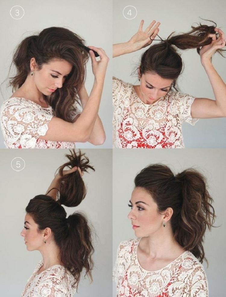 Styling s úžasom v skutočnosti pozostáva z dvoch chvostov retro konský chvost skvelé dráždivé účesy-jednoducho rýchle