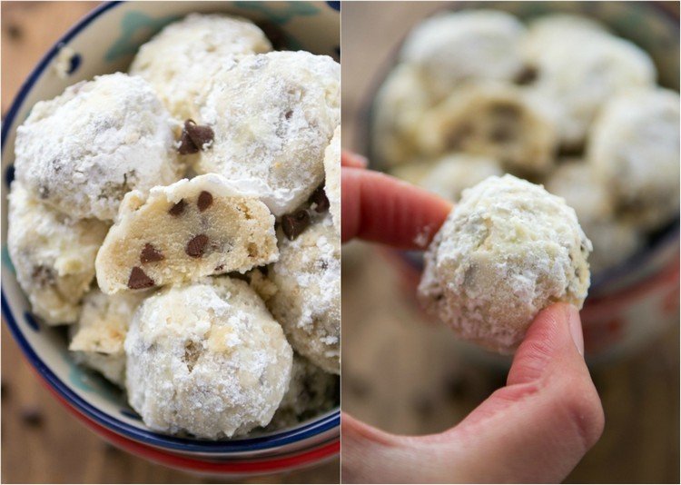 Guľky s práškovým cukrom a čokoládovými lupienkami rýchle-vianočné-recepty-guľky-práškový cukor-čokoládové lupienky