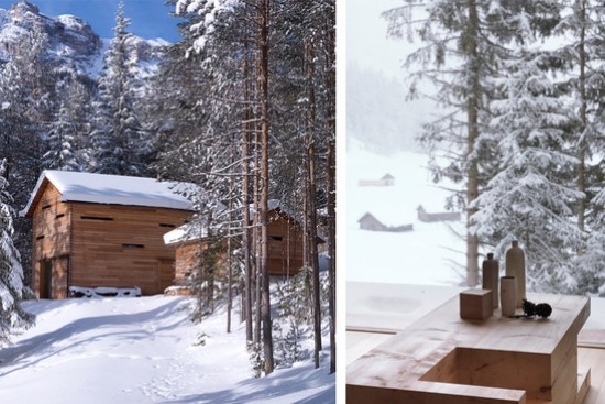 vnútorná budova dve časti dve poschodia snehu