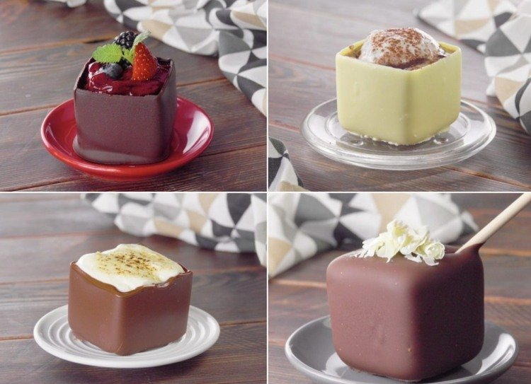 Recept na kocky čokolády - Návod na čokoládové škrupiny plnené krémami