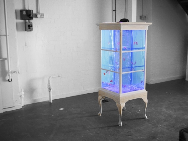 biele akvárium s dizajnom kreatívnej skrinky kreatívny dizajn skrinky z bieleho dreva ako akvárium