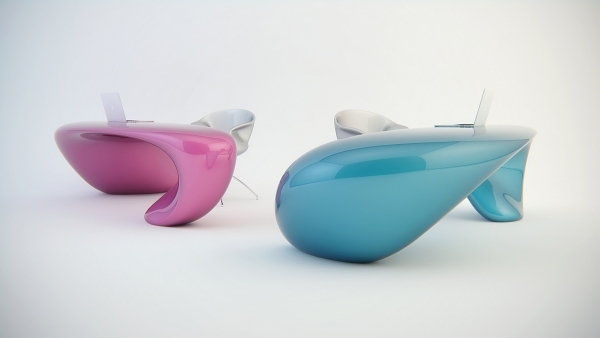 kusy nábytku tmavofialová tyrkysová dizajn stola do kancelárie trendový