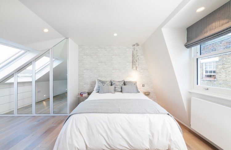 Skrine pre šikmé stropy nápady-spálne-zrkadlové-predné-zapustené svetlá