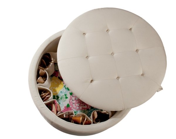 Distribútor usňovej obuvi na skladovanie obuvi Ponechajte si čalúnenie-koža-taburet-topánky