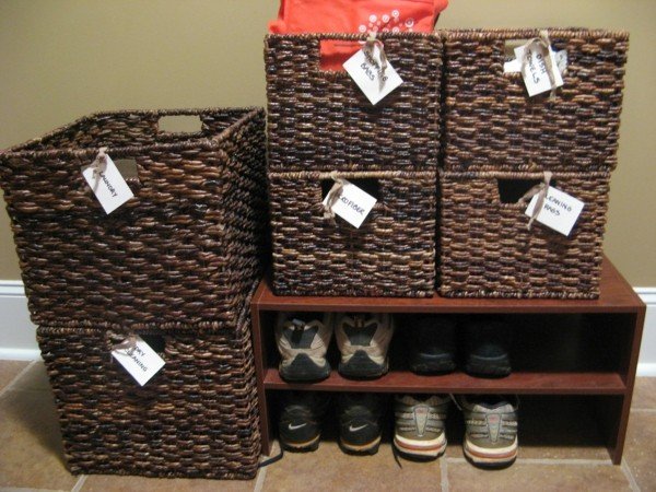 Veľké a priestranné koše na topánky Predsieň sisalového boxu na topánky