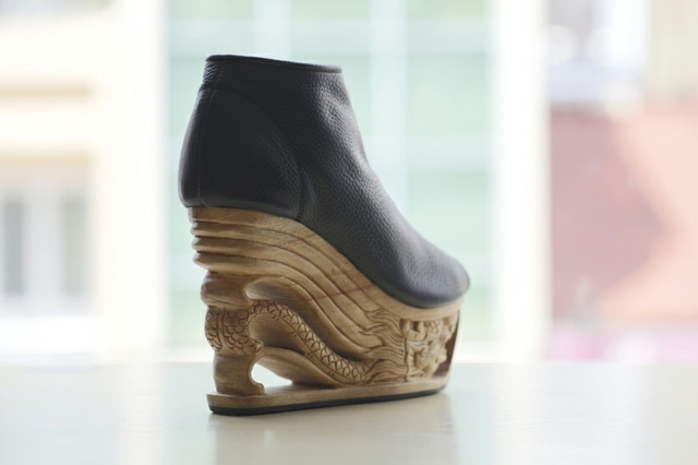 vysoké dámske topánky Vietnam vyrobený v modernom štýle Vietnamská drevená podrážka moderného dizajnu