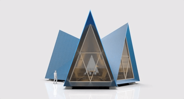 prístrešok plechový strešný štít modrý