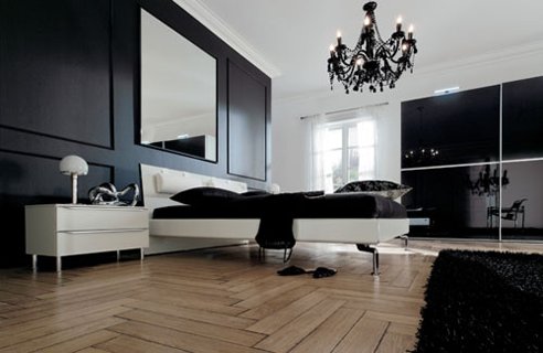 čiernobiela dekorácia spálne