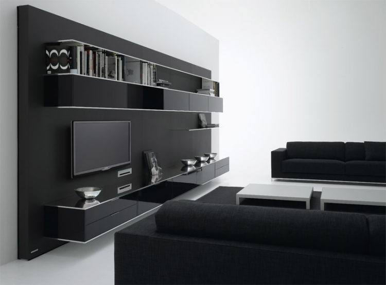 nástenná jednotka vo vysokom lesku ELEVENFIVE od MDF Italia jednotka na čiernu stenu-vysoký lesk-ELEVENFIVE-B-Fattorini-mdf-italia