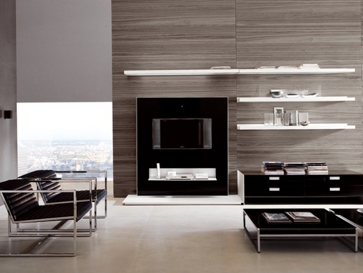 moderná nástenná jednotka v čiernobielom ráme od spoločnosti Alivar moderná nástenná jednotka-vysoký lesk-čierno-biela-RÁM-ALIVAR