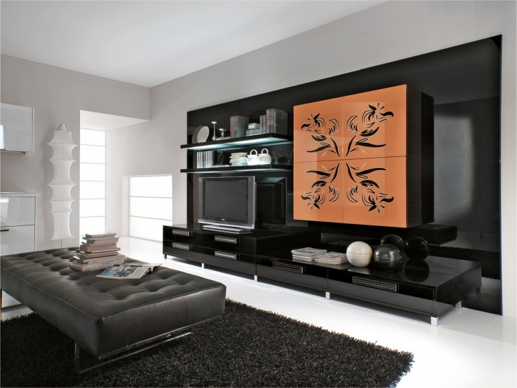 jednotka čiernej steny Nilde od Cucine Lube nástenná jednotka s vysokým leskom NILDE-Cucine-Lube