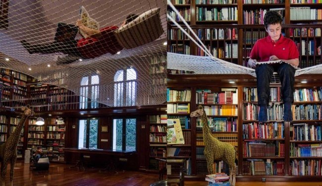 plávajúca sieť čítanie deti schody zábava