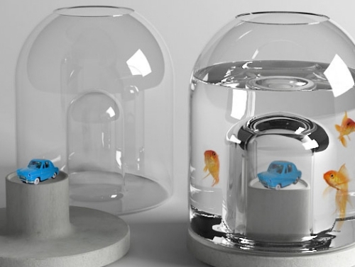 okrúhla plávajúca mini záhrada ako filter