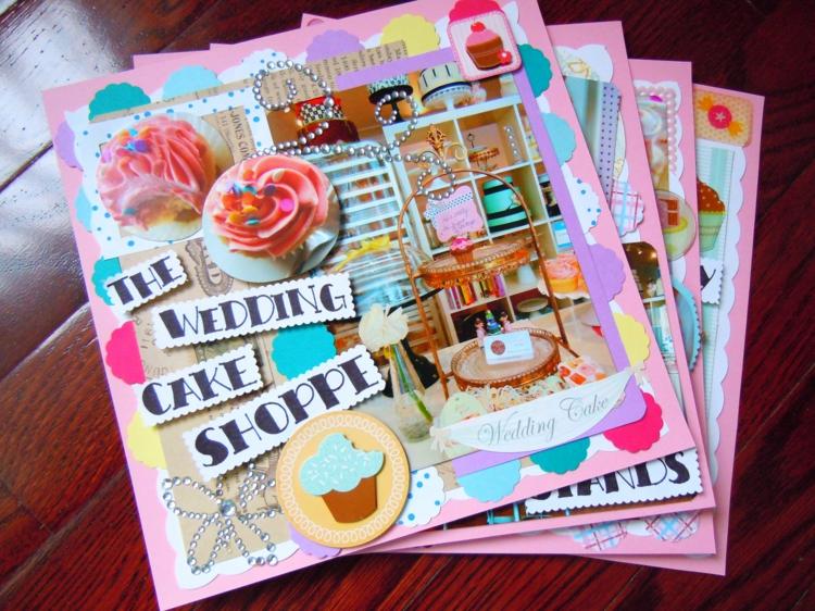 Spojte scrapbooking z jednotlivých stránok Stránky s nápady na scrapbooking-design-samolepky-kuchárska-kniha-pečenie-cupcakes