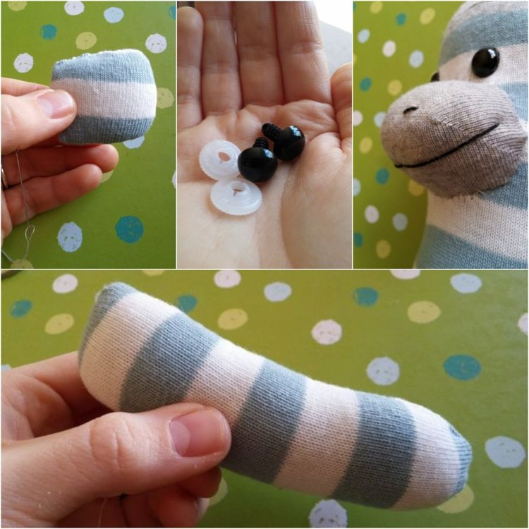 Ponožková opica šije z ponožky plyšové hračky