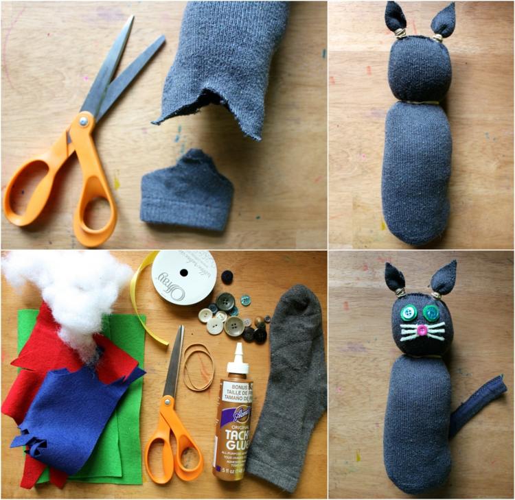 drotárska mačka, vyrobte si z ponožiek plyšovú hračku sami