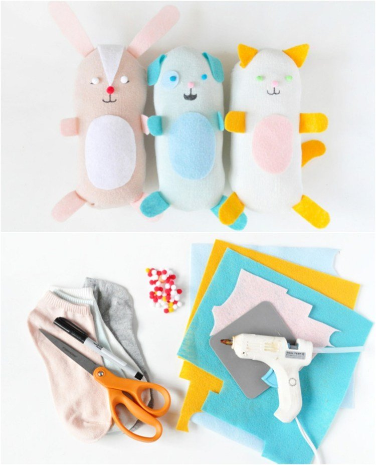 Vyrobte si plyšové hračky z ponožiek sami, drotárstvo s materiálmi