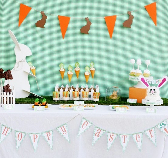 Téma dekorácie figúrky veľkonočného zajačika