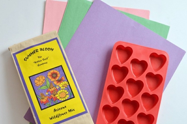 silikónová forma srdce papier pestrofarebné semenné bomby darček pre hostí svadba