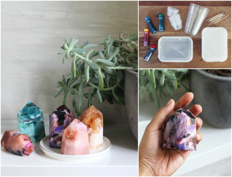 Skvelý darček alebo dekorácia do kúpeľne Vyrobte si mydlo sami drahokam mydlá-drotár-návod-farebné