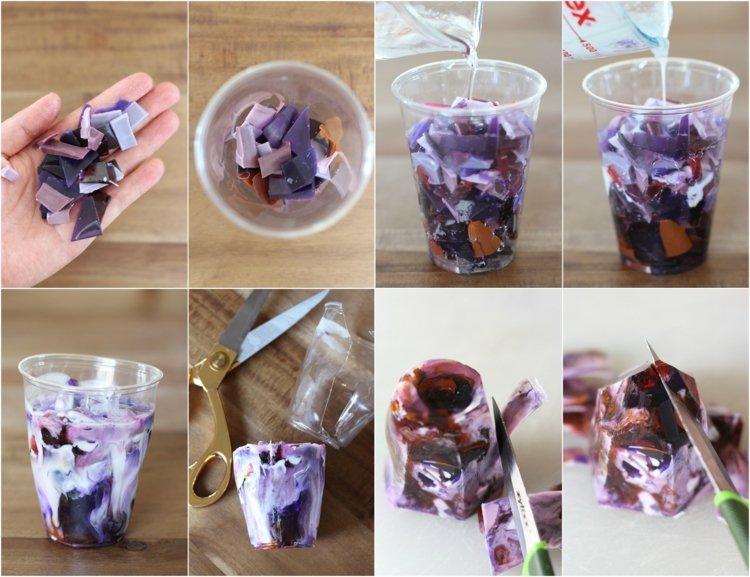 Dávajte pozor, aby ste neroztopili plastový pohár Mydlo-urob si-drahokam-mydlo-glycerín-zalej