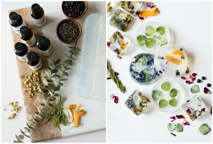 Číre mydlá s rôznymi listami a bylinkami vyrob si-svoje-mydlo-glycerin-bylinky-kvetinove korenie