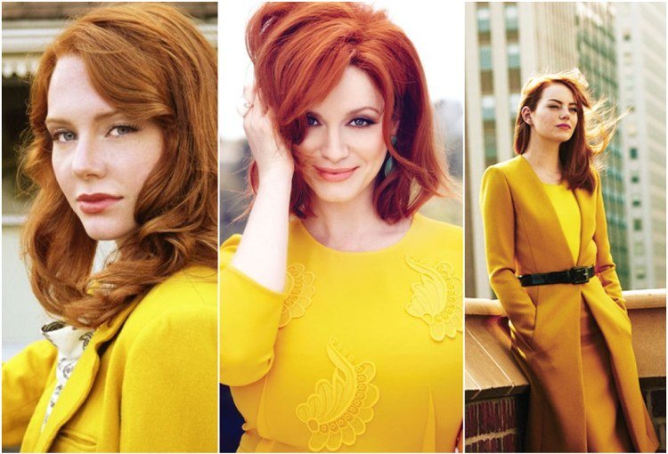 Horčicovožltý odev vyzerá obzvlášť dobre u ryšavých ľudí