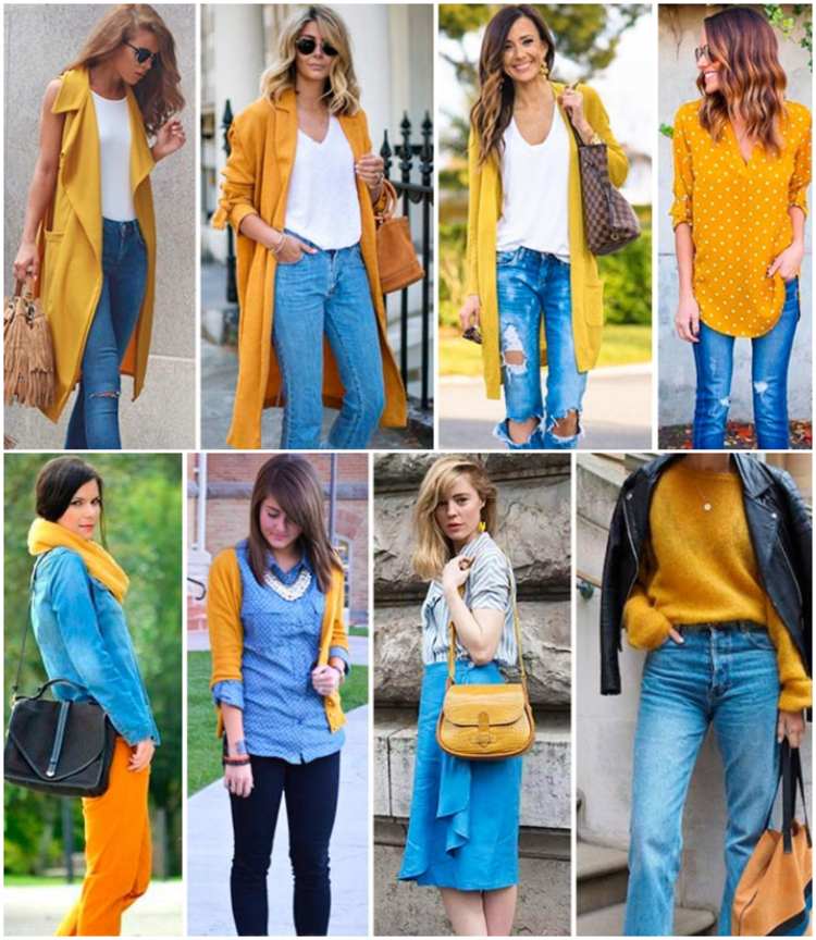 Skombinujte horčicové sako s džínsami alebo rifľovou košeľou