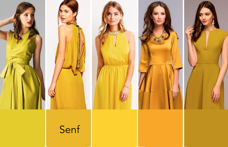 Horčicovožltá farba, rôzne odtiene