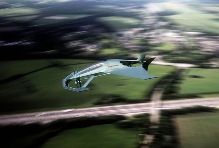 vertikálny vzletový let lietadlom moderný trojmiestny