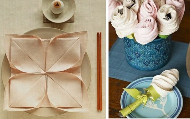 skladací kvet lekna originálny nápad príbor