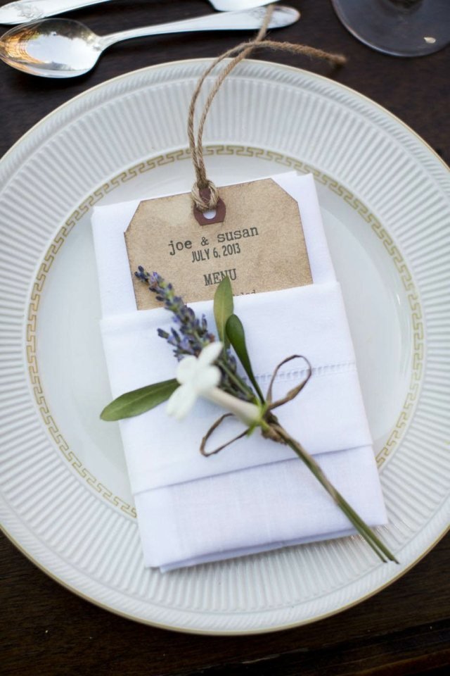 Jedálenská karta taška na príbory krásne nápady na dizajn