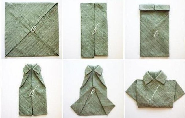 Varianty návodu na skladanie obrúska-skladania-košele