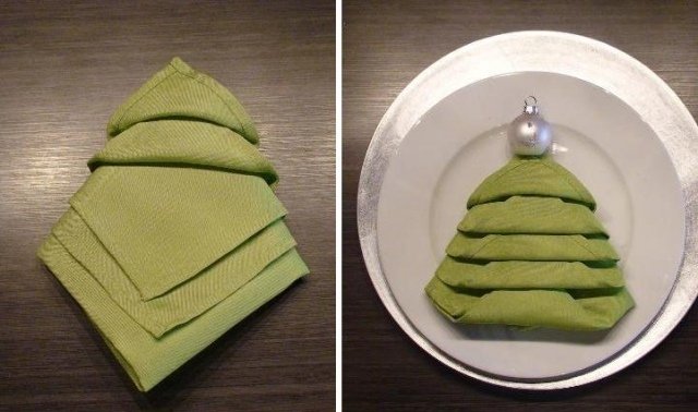Skladané rohy-jedľové obrúsky-skladacie-návody-obrázky