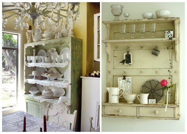 Ošumělý elegantný nábytok do kuchynskej police