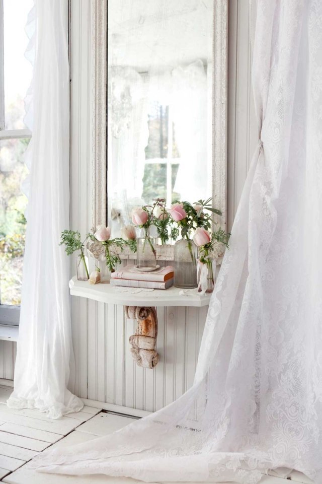 shabby chic deco ruže veľké nástenné zrkadlo ozdobený rám shabby-chic-decoration-roses-large-wall-mirror-zdobený-rám