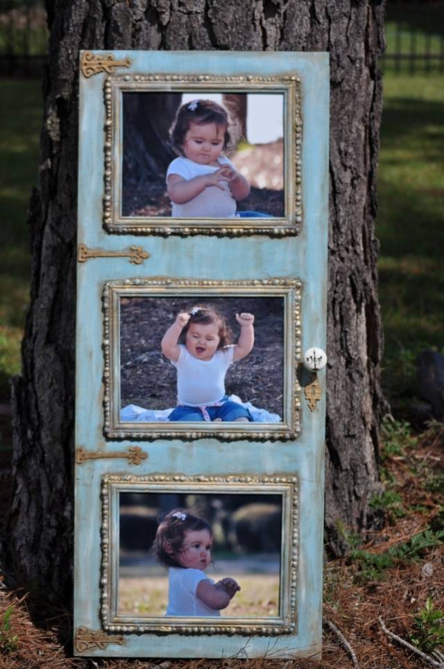 ošarpané elegantné dekorácie staré dvere skrinky namaľované modré obrázky dievčatko ošarpané-šik-dekorácie-stará-skriňa-dvere-modré-obrázky-dievčatko