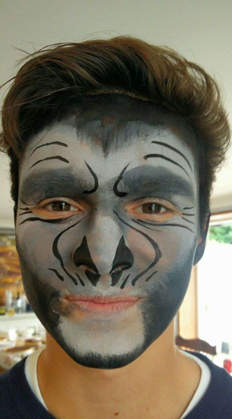 gorila make up dieťa nápady halloween karneval karneval kostým obliecť maľovanie na tvár