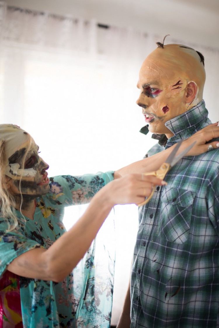 zombie-make-up-partner-kostýmy-návod-staré-roztrhané šaty