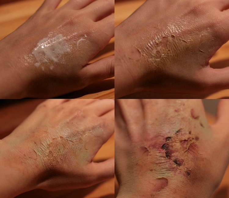 zombie-make-up-makeup-návod-na rany-tekutý latex