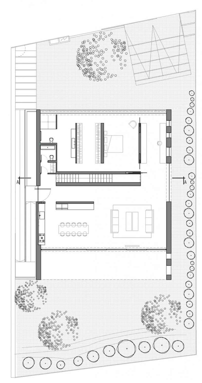 Pohľad zhora - na nehnuteľnosť a budovu pohľadový betón-interiér-plán-dom-architekt-dom-pôdorys-predel-izieb-nehnuteľnosť