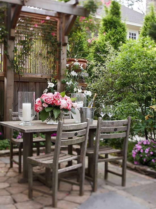 Drevené pergolové kamenné dlaždice nápady na dizajn záhrady Drevená pergola kamenná dlažba záhradný dizajn