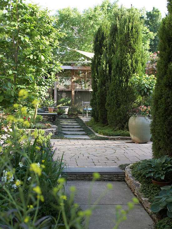 Cypress kamienkové cesty záhradný štít nápady Nápady na dizajn Cypress Kieselweg