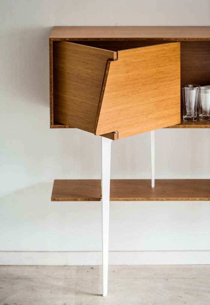 Príborník je možné otvoriť cez záchytné dvere príborník vyrobený z bambusu nová drevená skladacia noha dverí