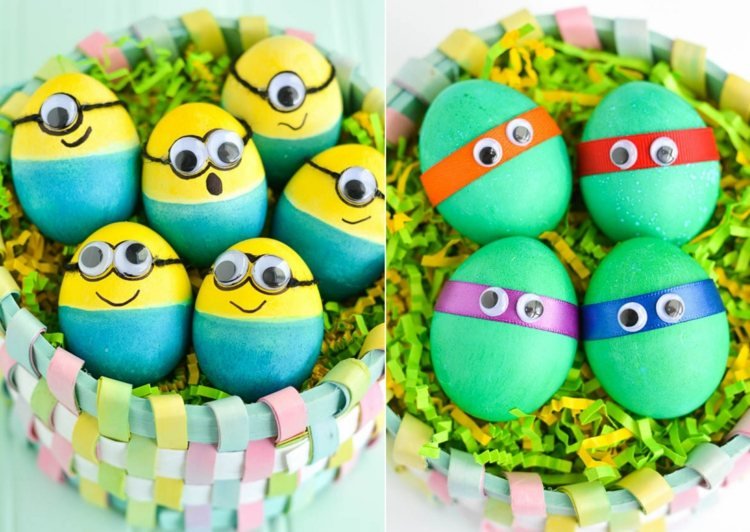 Navrhovanie veľkonočných vajíčok v materskej škole - remeselný nápad pre prisluhovačov a korytnačky ninja