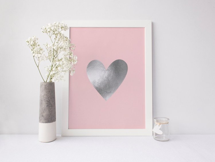 strieborná svadobná dekorácia obrázok srdca obrázok dekorácia hliníkovej fólie